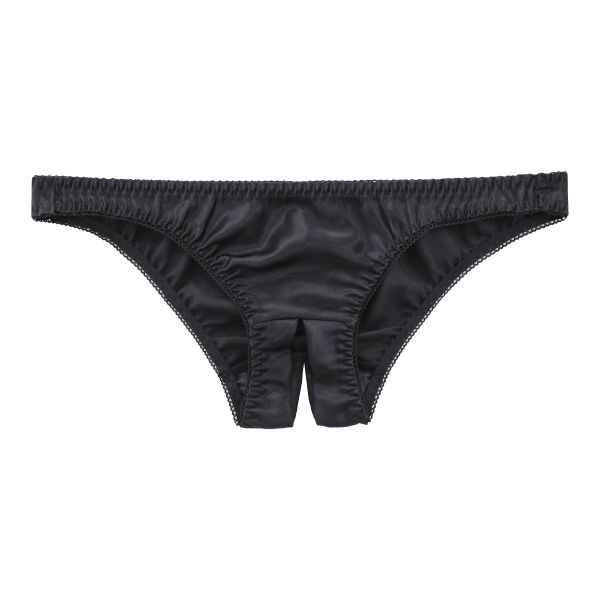 ラポーム La-Pomme サテン地 オープンクロッチ フルバック ショーツ レディース 日本製 股割れ セクシー 単品