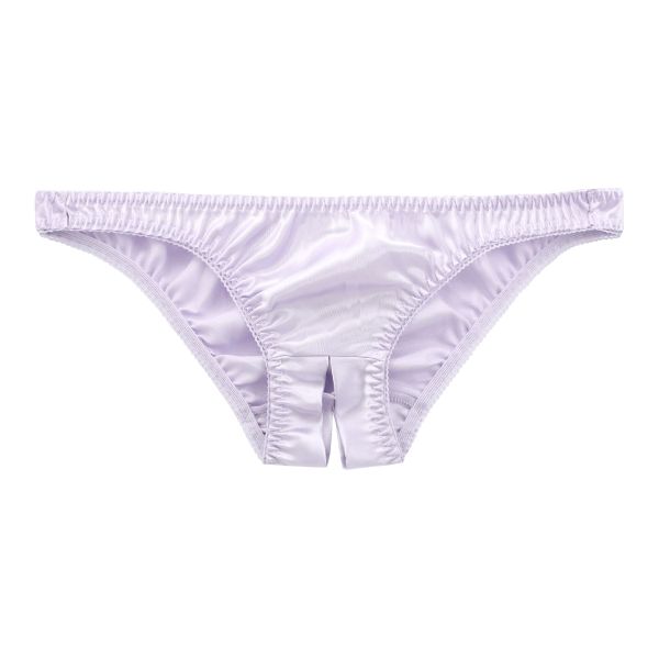 ラポーム La-Pomme サテン地 オープンクロッチ フルバック ショーツ レディース 日本製 股割れ セクシー 単品