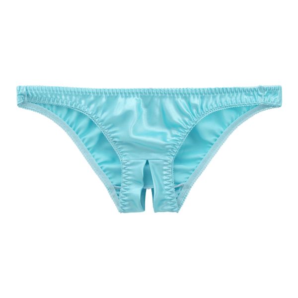 ラポーム La-Pomme サテン地 オープンクロッチ フルバック ショーツ レディース 日本製 股割れ セクシー 単品