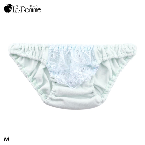 ラポーム La-Pomme by petite mignon フロントレース コットン スキャンティ フルバック レディース ショーツ 日本製 単品