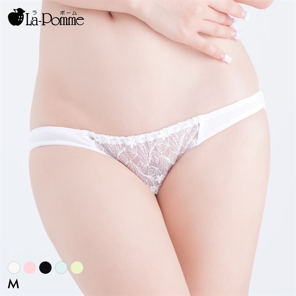 ラポーム La-Pomme by petite mignon フロントレース コットン スキャンティ フルバック レディース ショーツ 日本製 単品