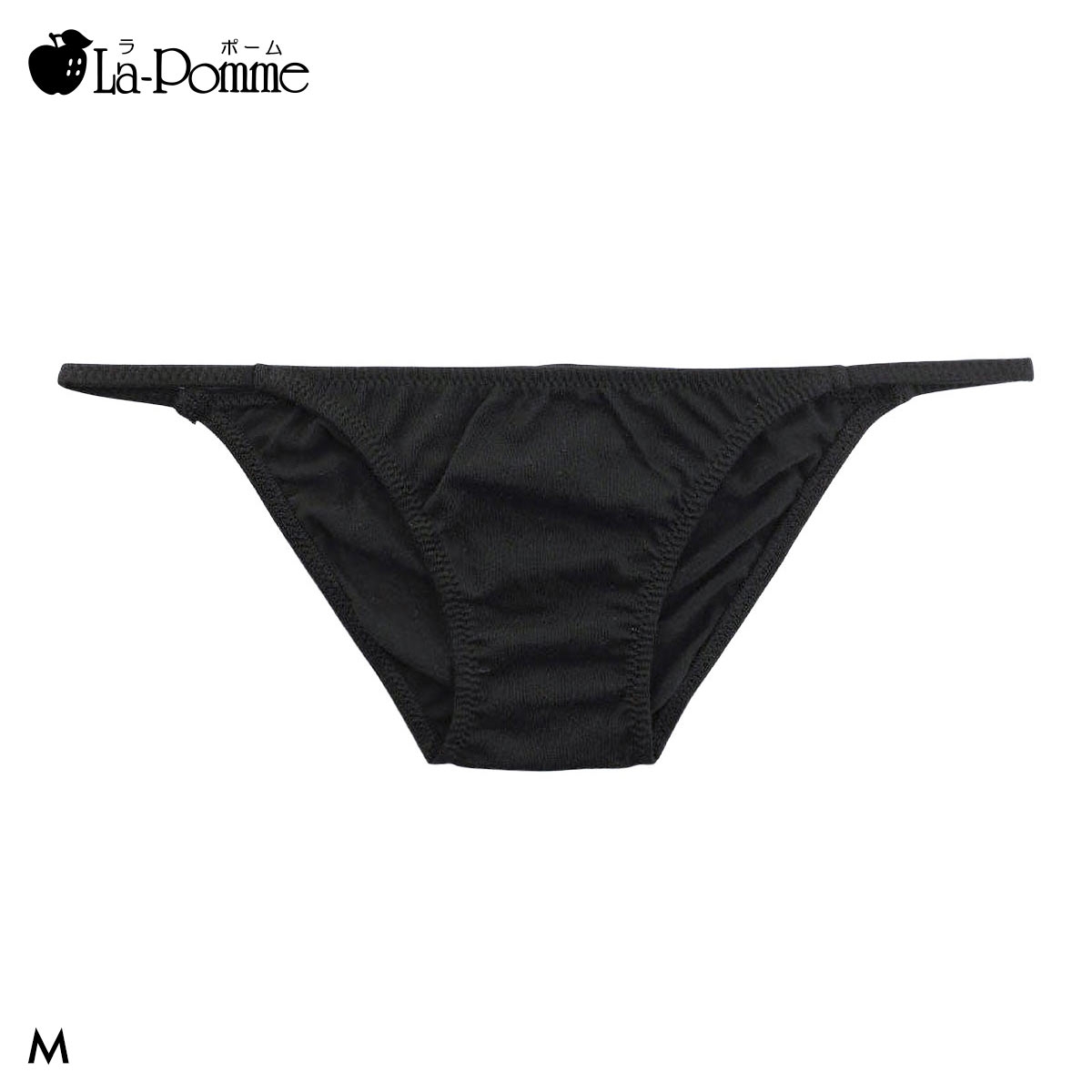 ラポーム コットン くい込み フルバック ショーツ レディース La-Pomme 日本製 単品(BK-ブラック-M)
