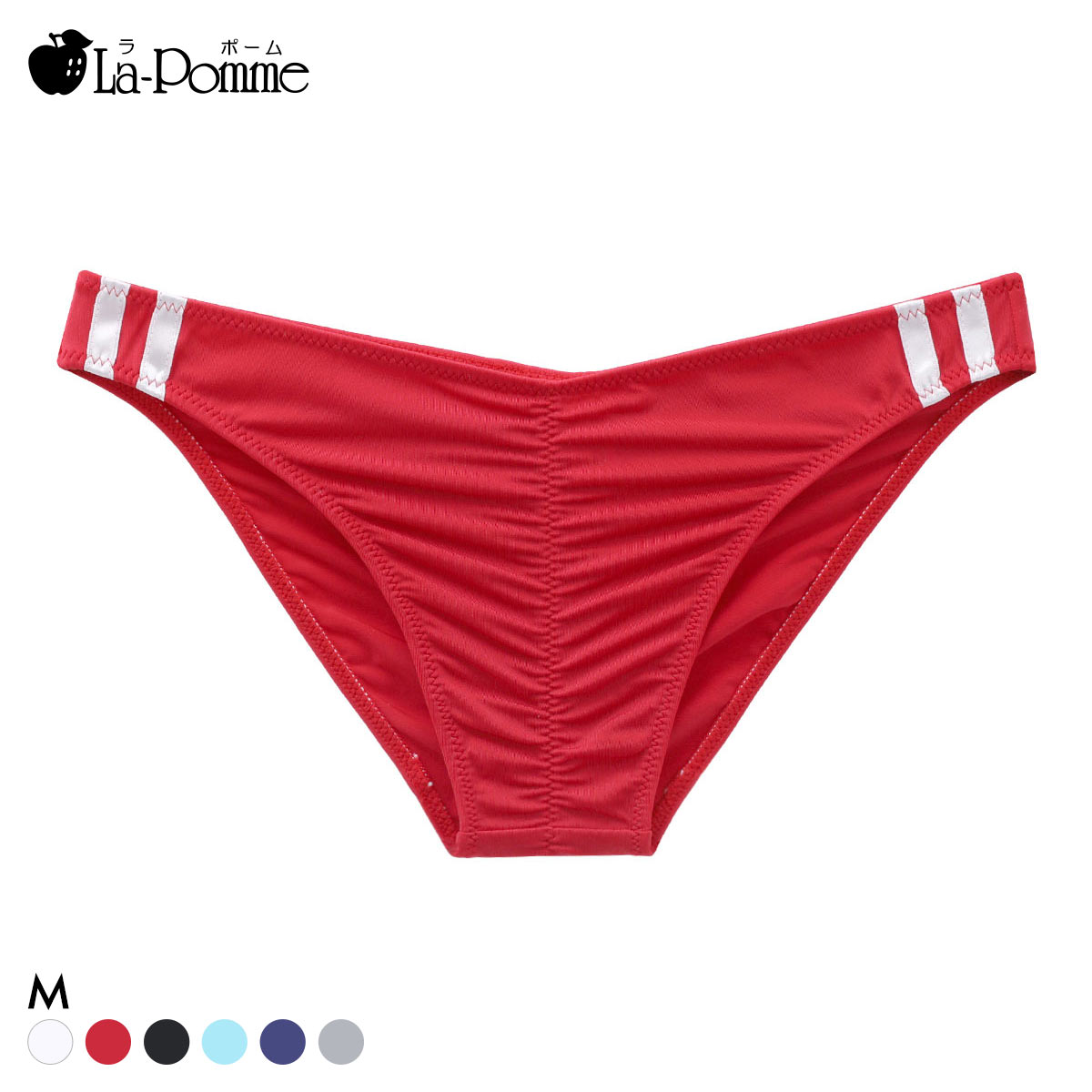 ラポーム マイクロ くい込み ブルマ風 フルバック ショーツ La-Pomme(RE-レッド-M)