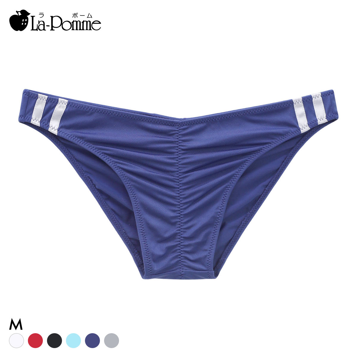 ラポーム マイクロ くい込み ブルマ風 フルバック ショーツ La-Pomme(NV-ネイビー-M)