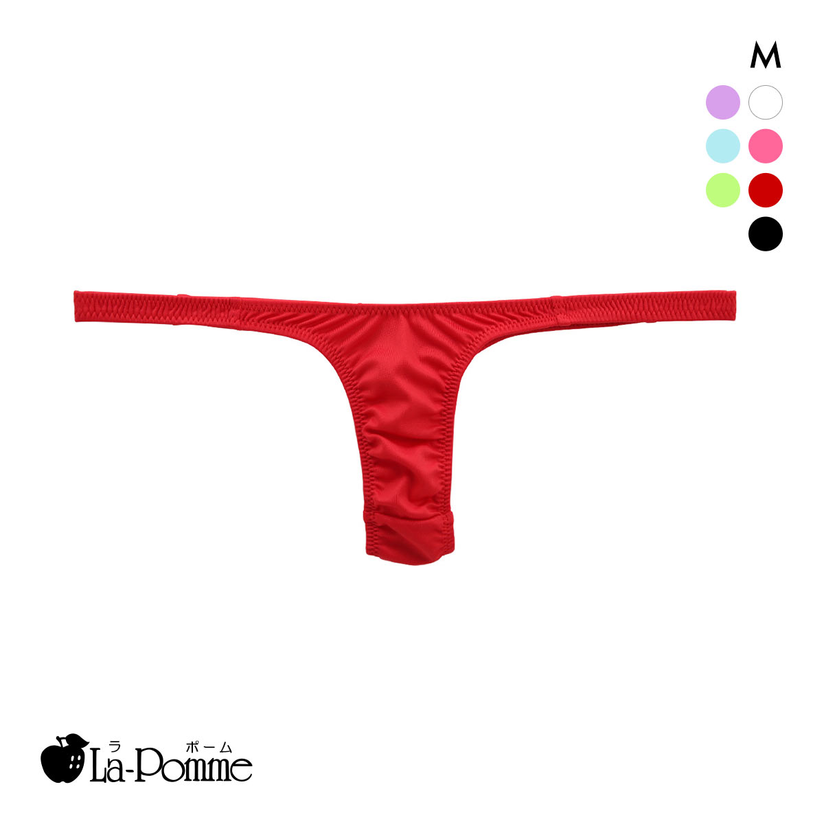 ラポーム 超ハイレグ Tバック ショーツ レディース 日本製 La-Pomme(RE-レッド-M)
