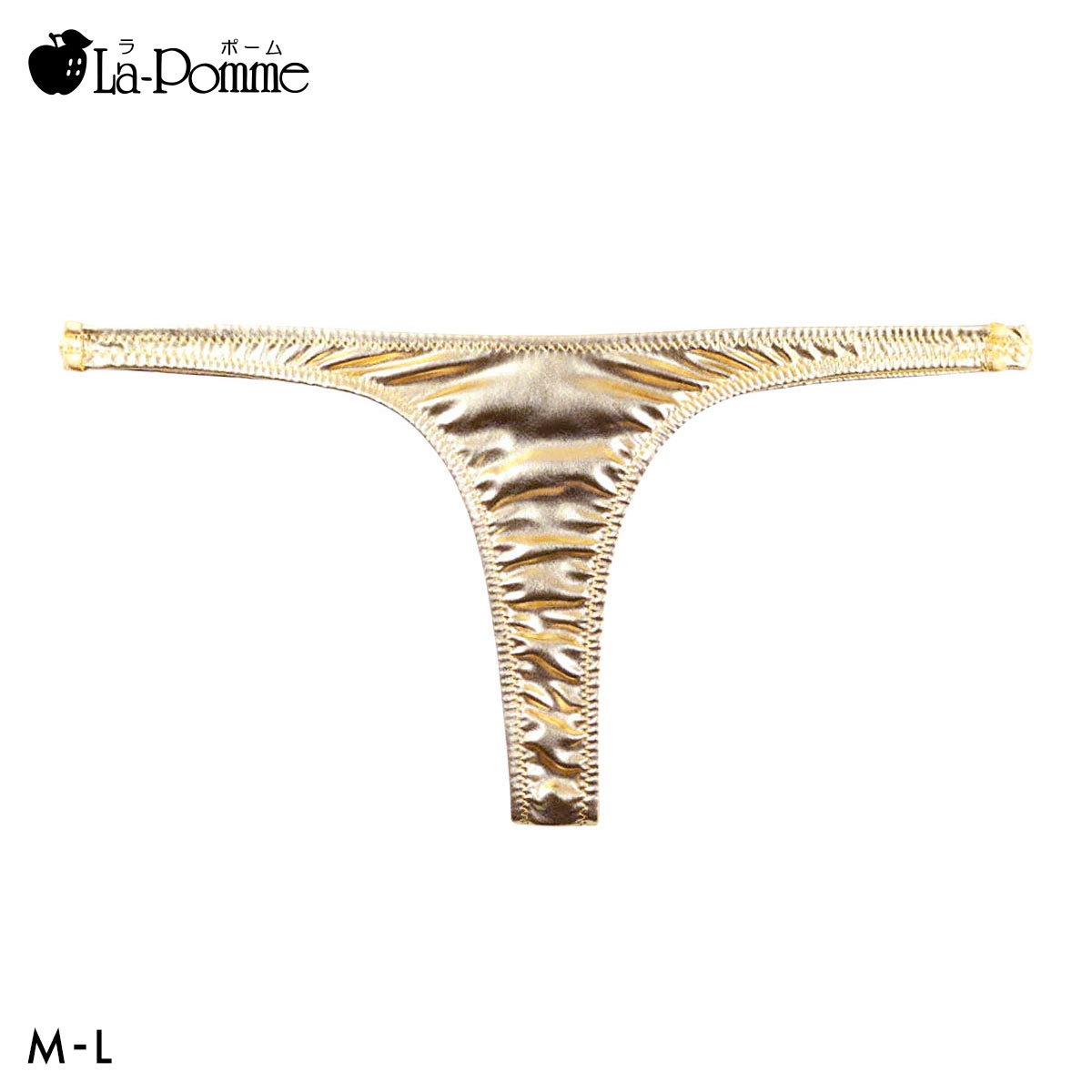 ラポーム メタリック ハイレグ Tバック ショーツ レディース 日本製 La-Pomme(GL-ゴールド-M)