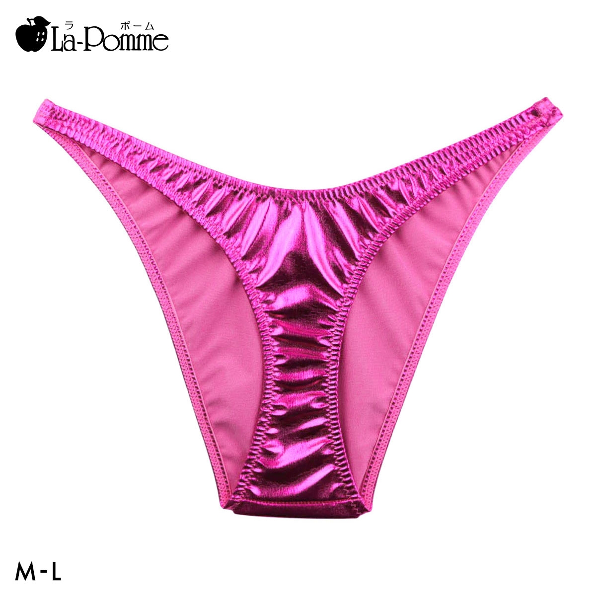 ラポーム メタリック ハイレグ ハーフバック ショーツ レディース 日本製 La-Pomme(RO-ローズ-M)
