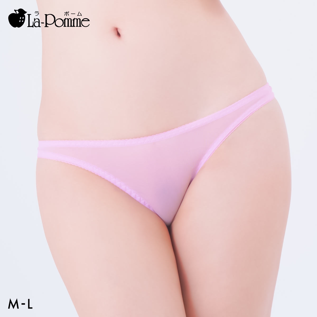 ラポーム NHK生地 プレーン Tバック ショーツ レディース 日本製 La-Pomme(PI-ピンク-M)
