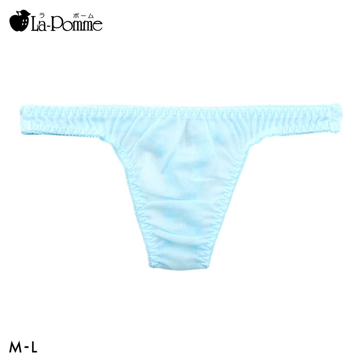 ラポーム NHK生地 プレーン Tバック ショーツ レディース 日本製 La-Pomme(TU-ターコイズ-M)