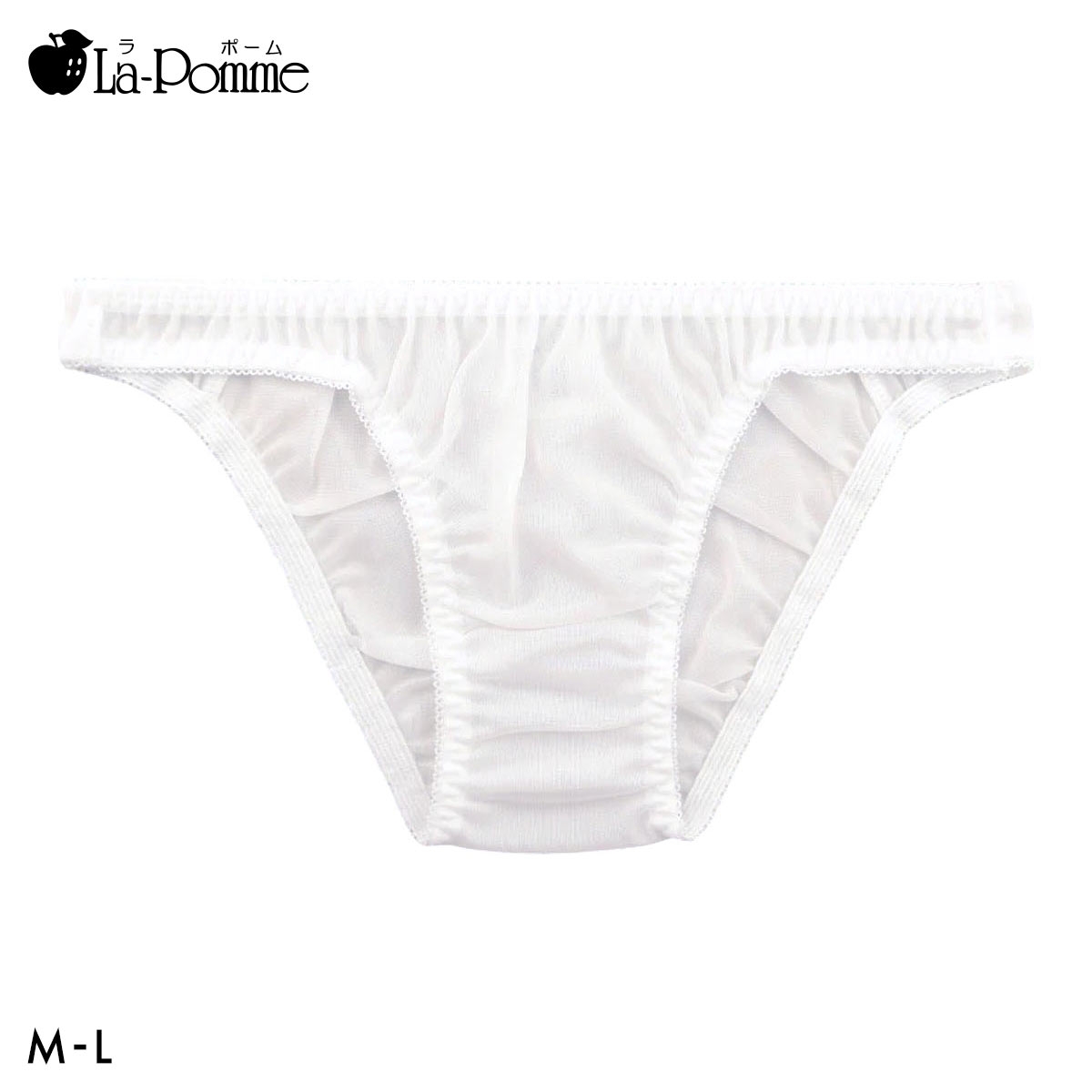 ラポーム NHK生地 プレーン フルバック ショーツ レディース 日本製 La-Pomme(WH-ホワイト-M)