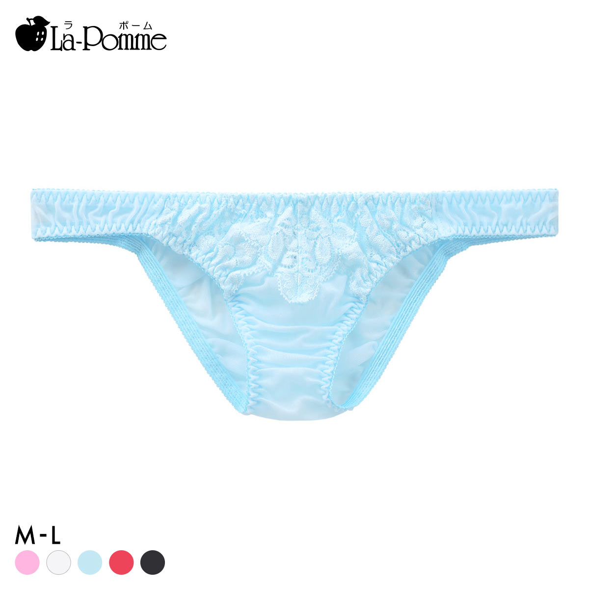 ラポーム フロントレース ハーフバック ショーツ レディース 日本製 La-Pomme(TU-ターコイズ-M)