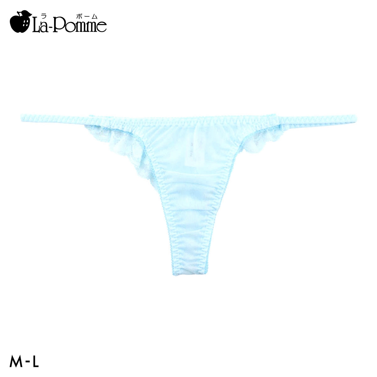 ラポーム NHK生地 ストレッチバックレース Tバック ショーツ レディース 日本製 La-Pomme(TU-ターコイズ-M)