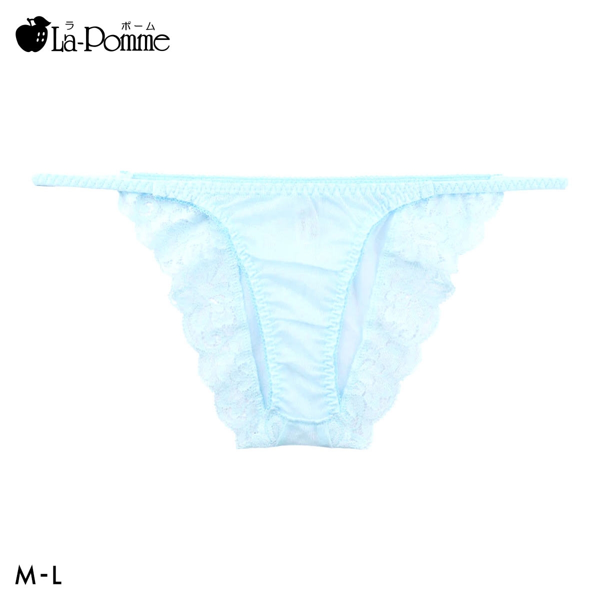 ラポーム NHK生地 ストレッチレース ハーフバック ショーツ レディース 日本製 La-Pomme(TU-ターコイズ-M)