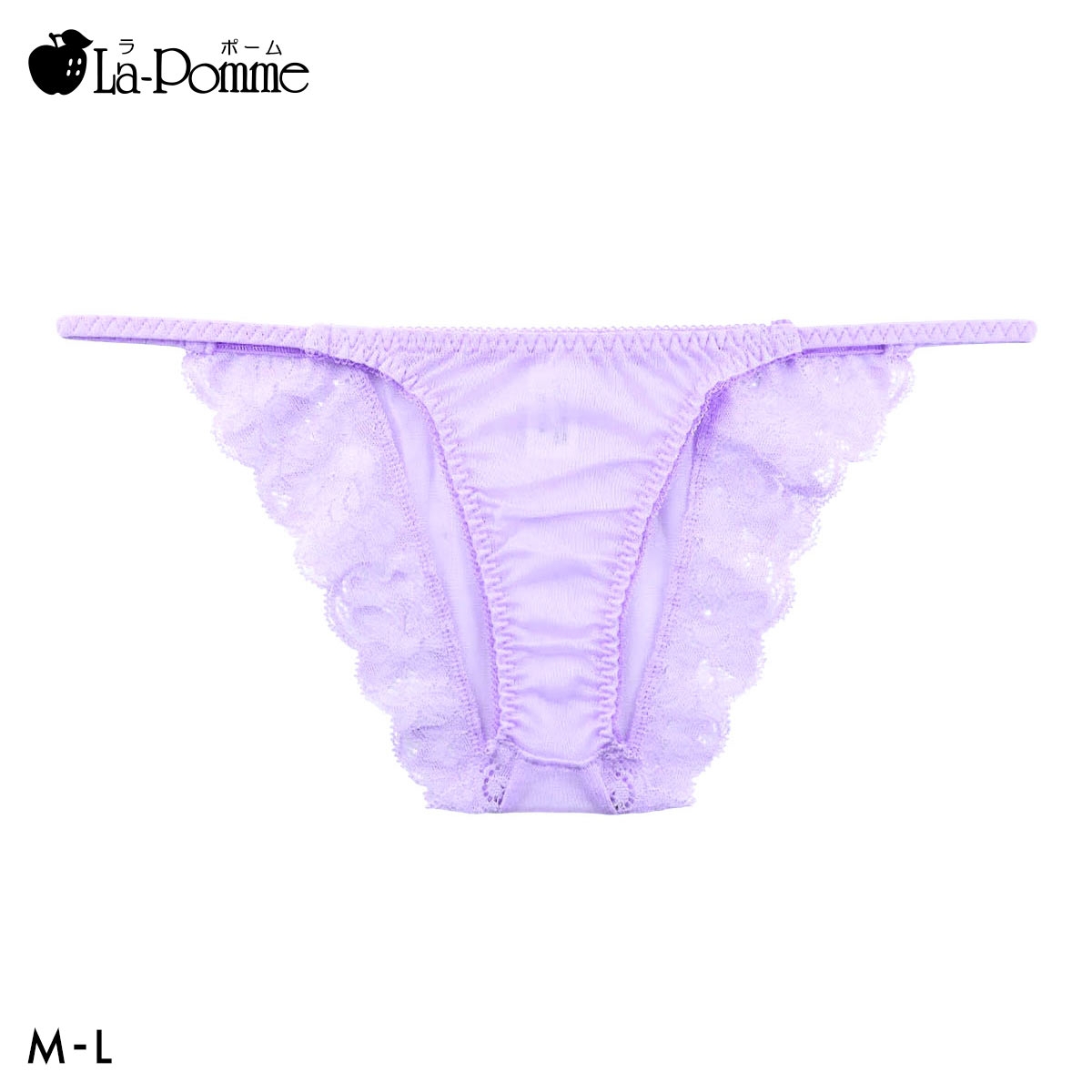 ラポーム NHK生地 ストレッチレース ハーフバック ショーツ レディース 日本製 La-Pomme(PU-パープル-M)