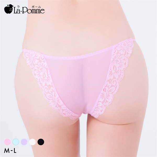 ラポーム NHK生地 ストレッチレース ハーフバック ショーツ レディース 日本製 La-Pomme
