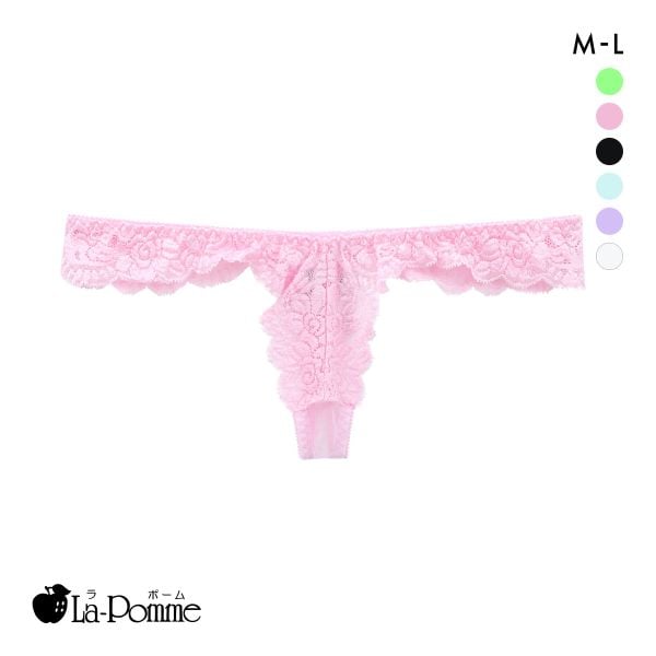 ラポーム レース＋ハーフコンビ Tバック ショーツ レディース 日本製 La-Pomme