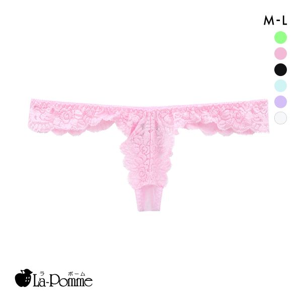 ラポーム レース＋ハーフコンビ Tバック ショーツ レディース 日本製 La-Pomme