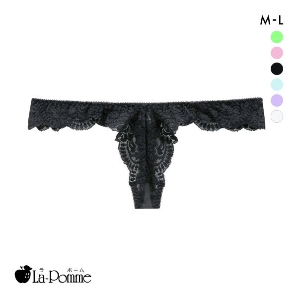 ラポーム レース＋ハーフコンビ Tバック ショーツ レディース 日本製 La-Pomme