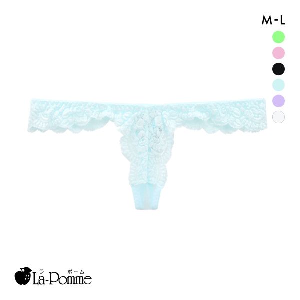 ラポーム レース＋ハーフコンビ Tバック ショーツ レディース 日本製 La-Pomme