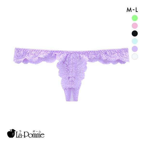 ラポーム レース＋ハーフコンビ Tバック ショーツ レディース 日本製 La-Pomme