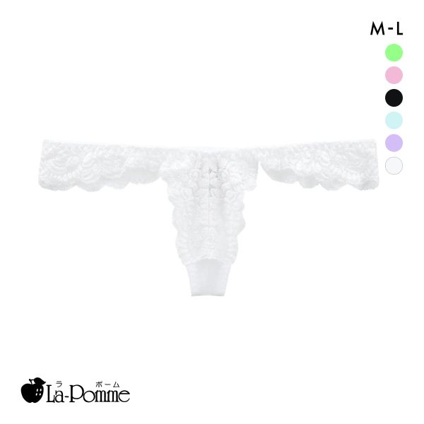 ラポーム レース＋ハーフコンビ Tバック ショーツ レディース 日本製 La-Pomme