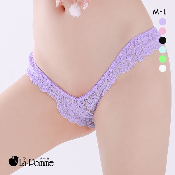 ラポーム レース＋ハーフコンビ ハーフバック ショーツ レディース 日本製 La-Pomme