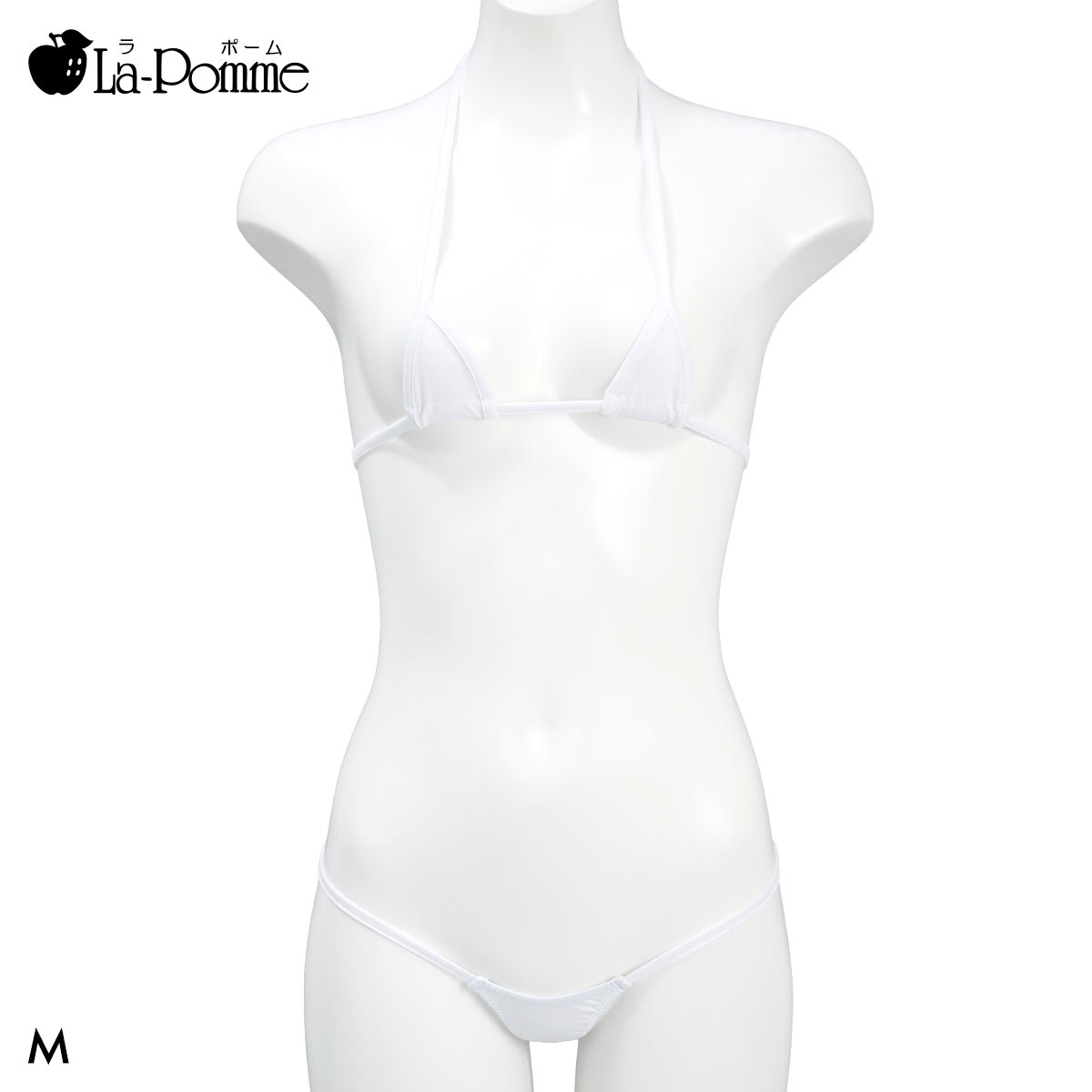 ラポーム K2S 三角ブラ＆Tバックショーツセット レディース La-Pomme 日本製(WH-ホワイト-M)