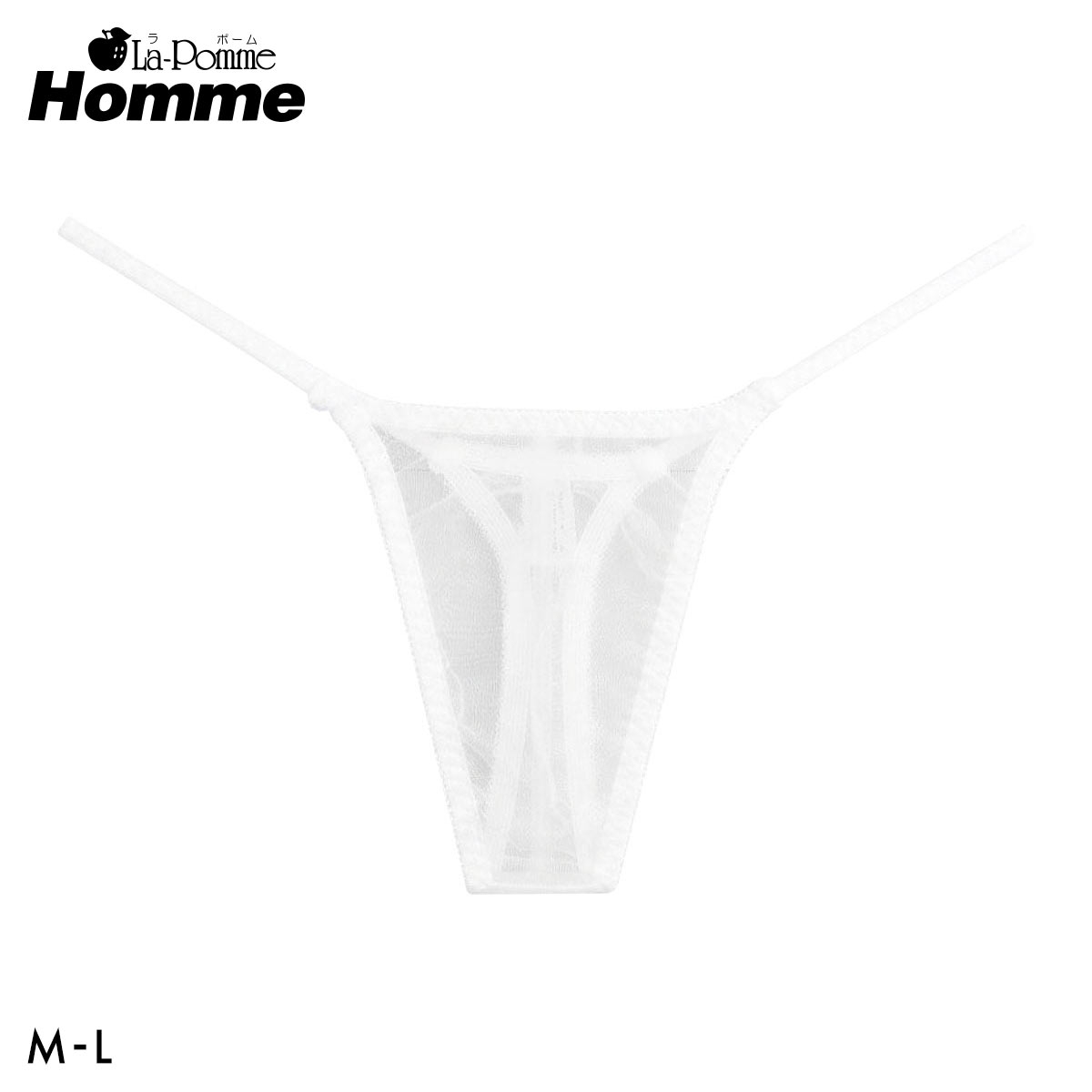 【La-Pomme Homme】20ハーフ TB メンズ 日本製(WH-ホワイト-M)
