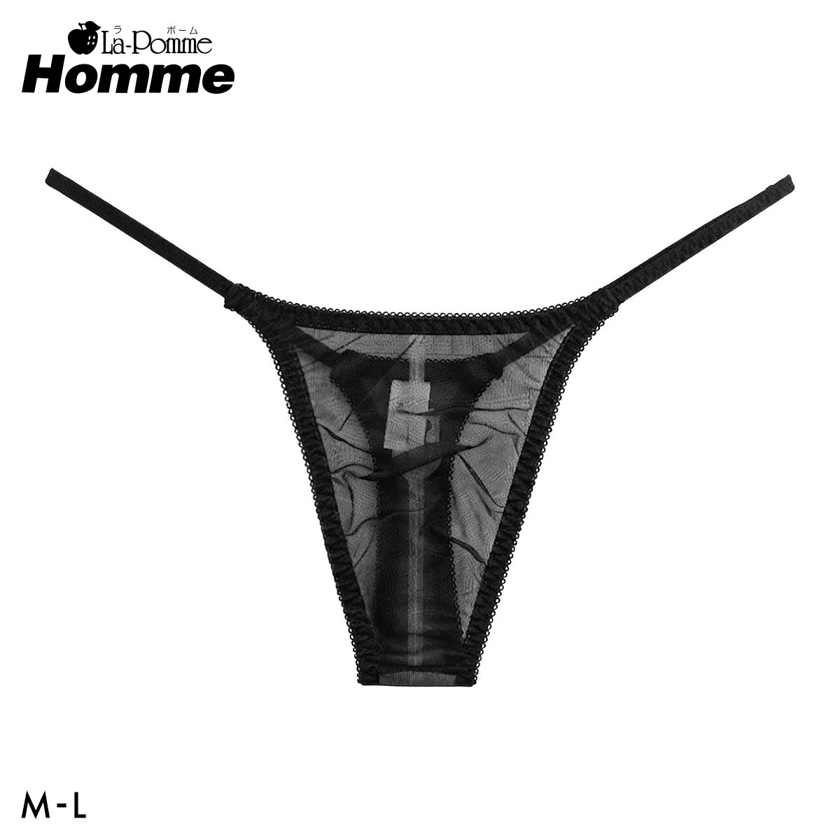 【La-Pomme Homme】20ハーフ TB メンズ 日本製(BK-ブラック-M)