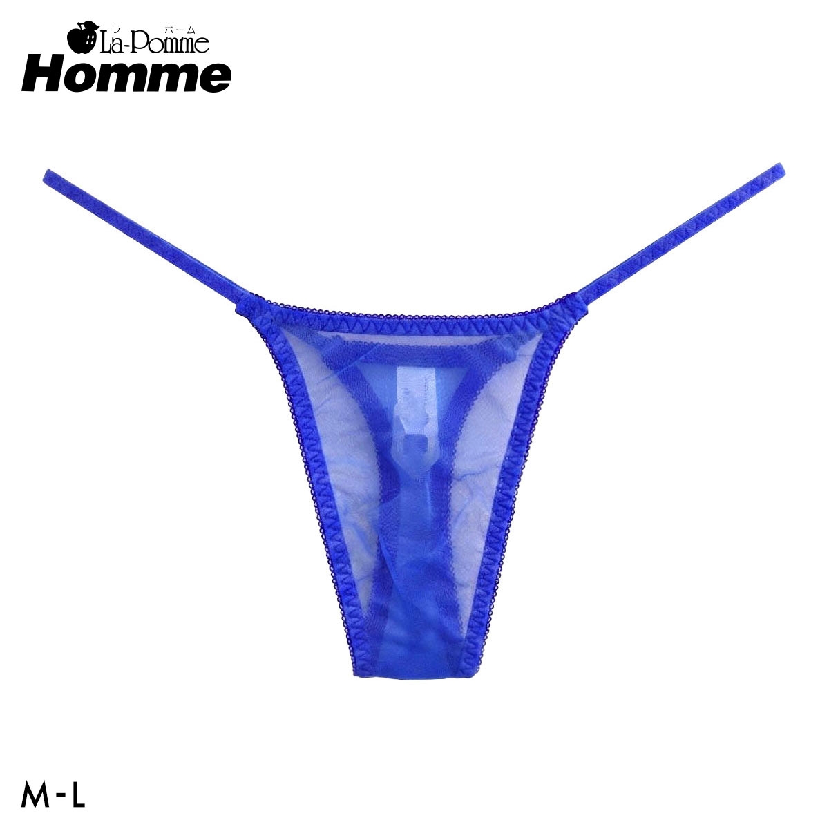 【La-Pomme Homme】20ハーフ TB メンズ 日本製(BU-ブルー-M)