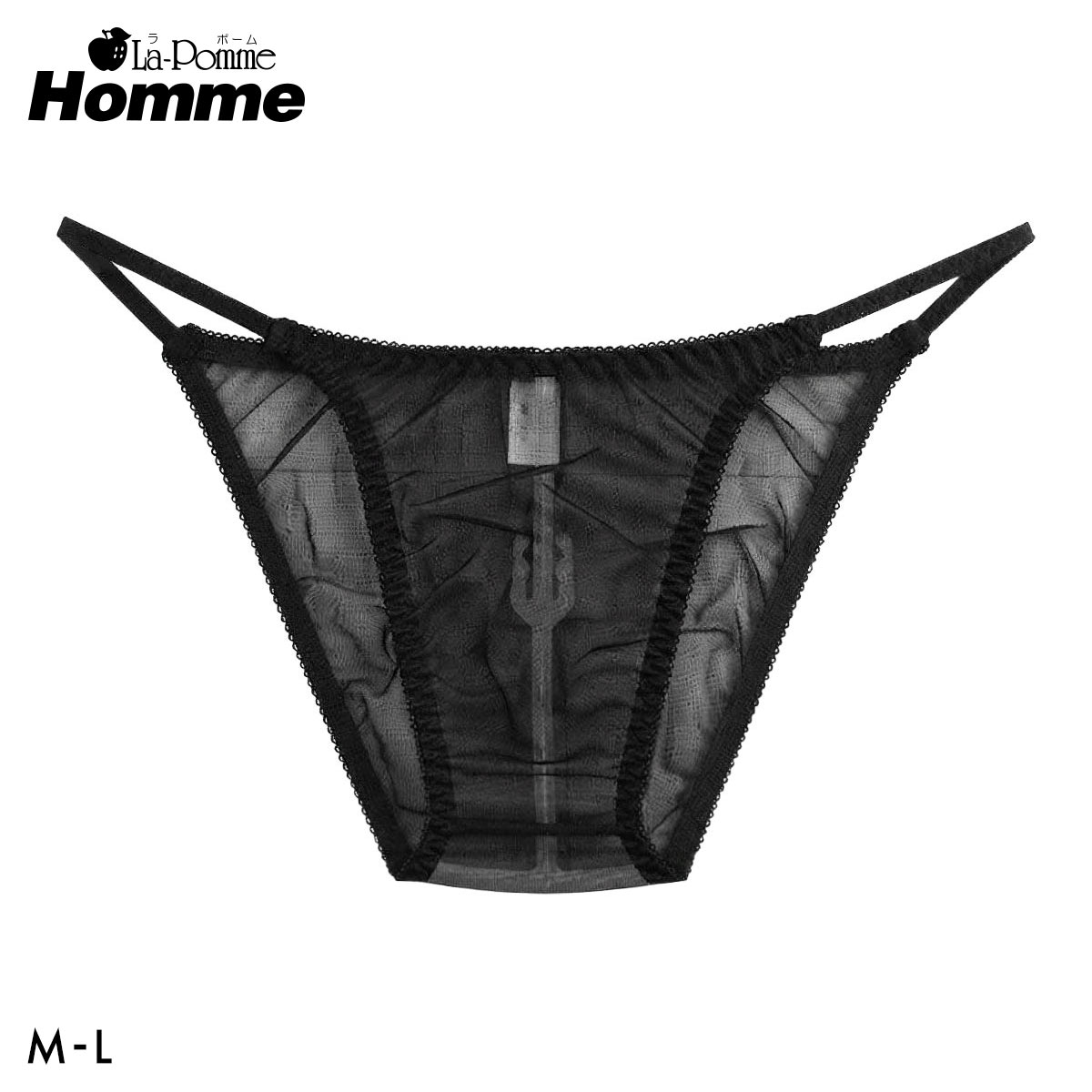 【La-Pomme Homme】20ハーフ HB メンズ 日本製(BK-ブラック-M)