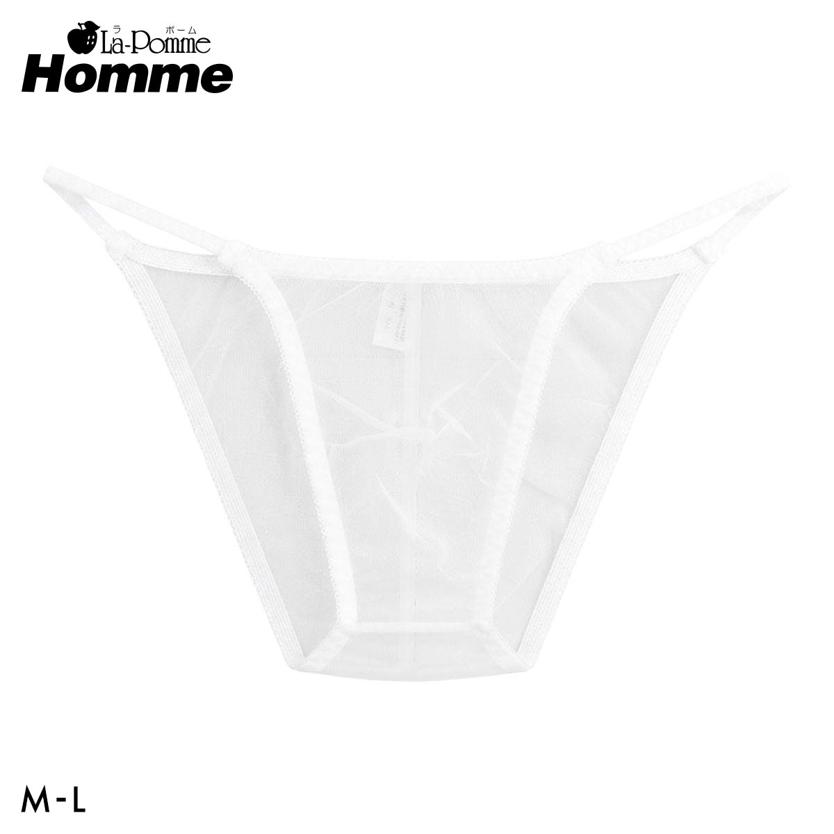 【La-Pomme Homme】20ハーフ HB メンズ 日本製(WH-ホワイト-M)