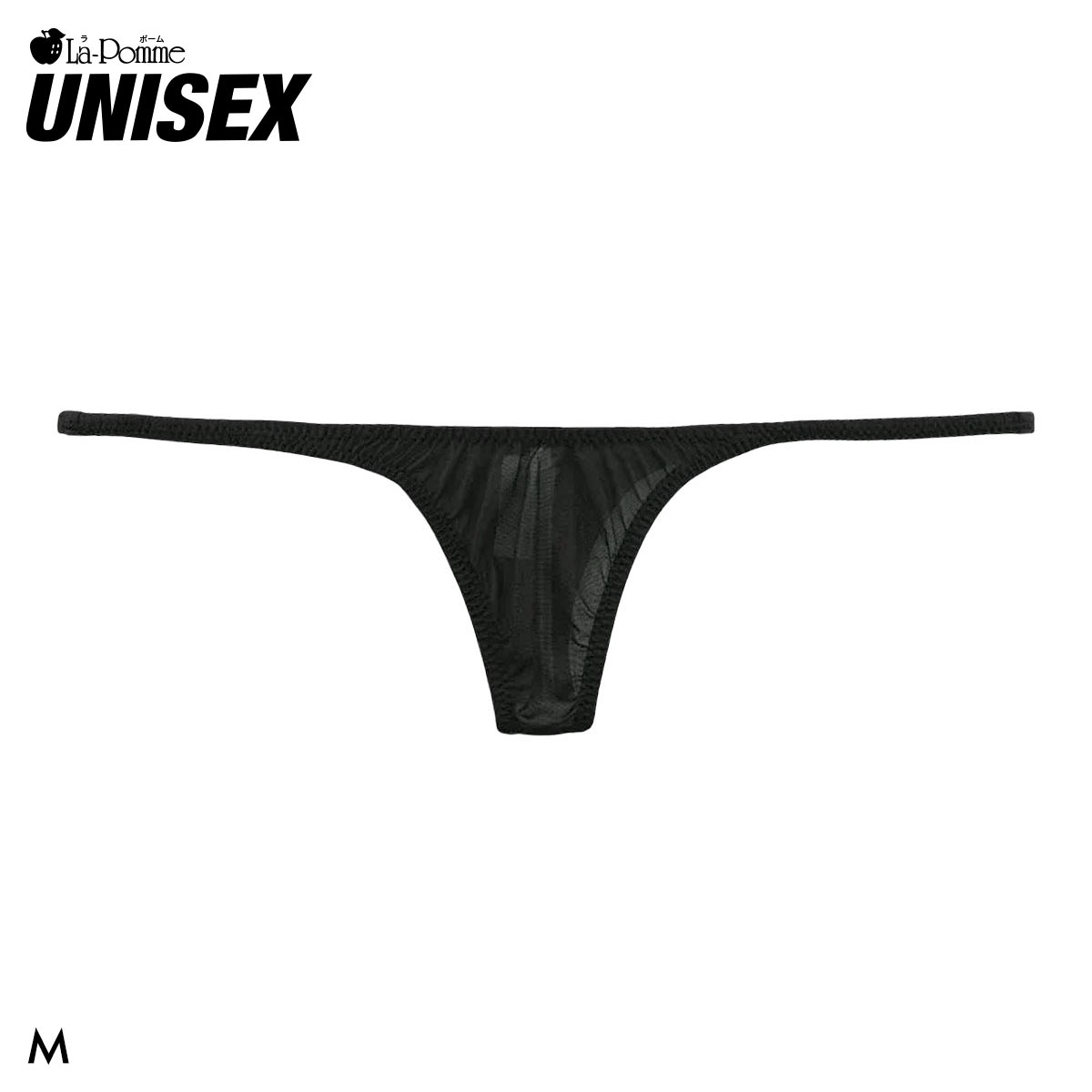 ラポーム ユニセックス 極小 Tバック ビキニ メンズ レディース La-Pomme UNISEX(BK-ブラック-M)