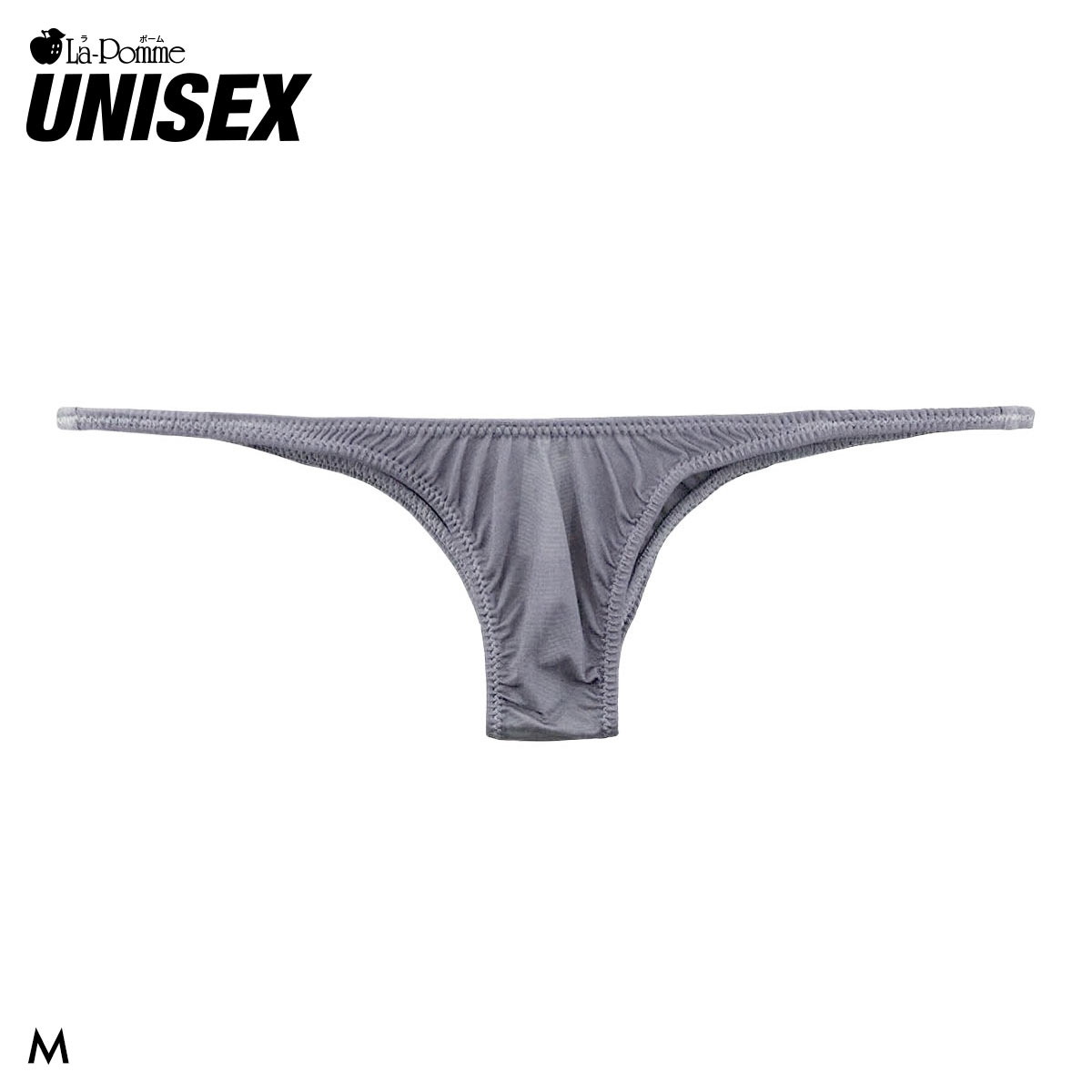 ラポーム ユニセックス 極小 ハーフバック ビキニ メンズ レディース La-Pomme UNISEX(GY-グレー-M)
