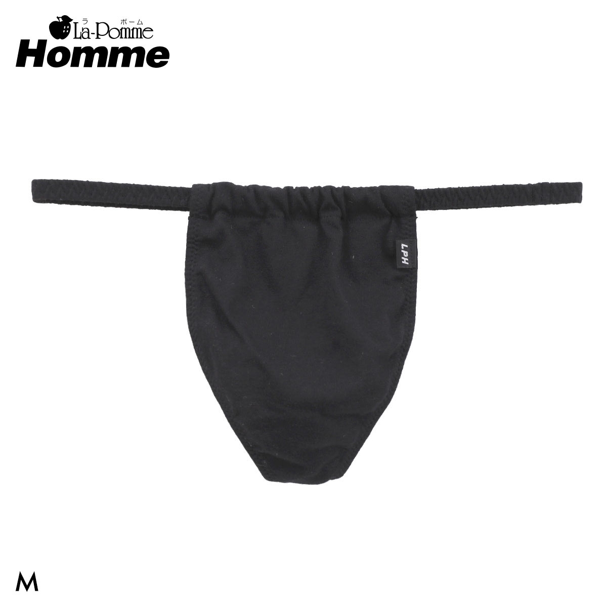 【La-Pomme Homme】コットン ふんどし メンズ(BK-ブラック-M)