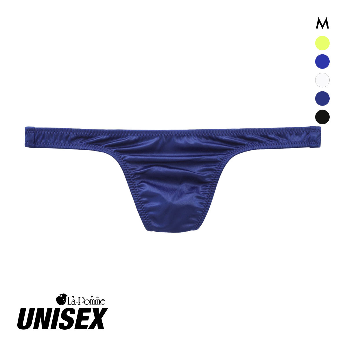 ラポーム ユニセックス スーパーWET 極小 ハギ無し Tバック ビキニ メンズ レディース La-Pomme UNISEX(NV-ネイビー-M)