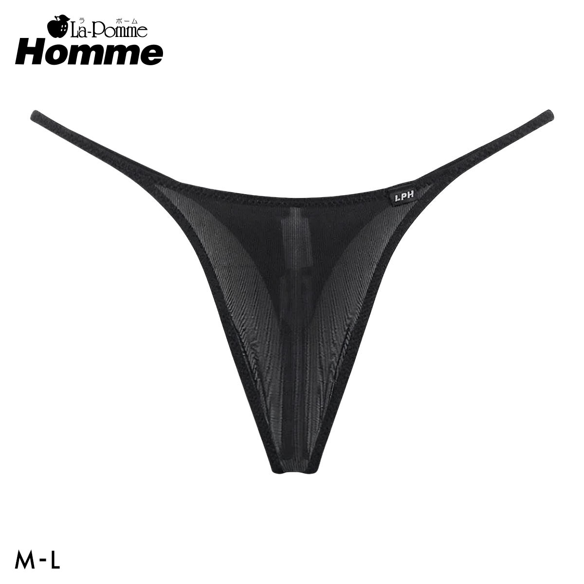 ラポーム オム La-Pomme HommeLAT Tフロント TB Tバック ビキニ 日本製 メンズ(BK-ブラック-M)