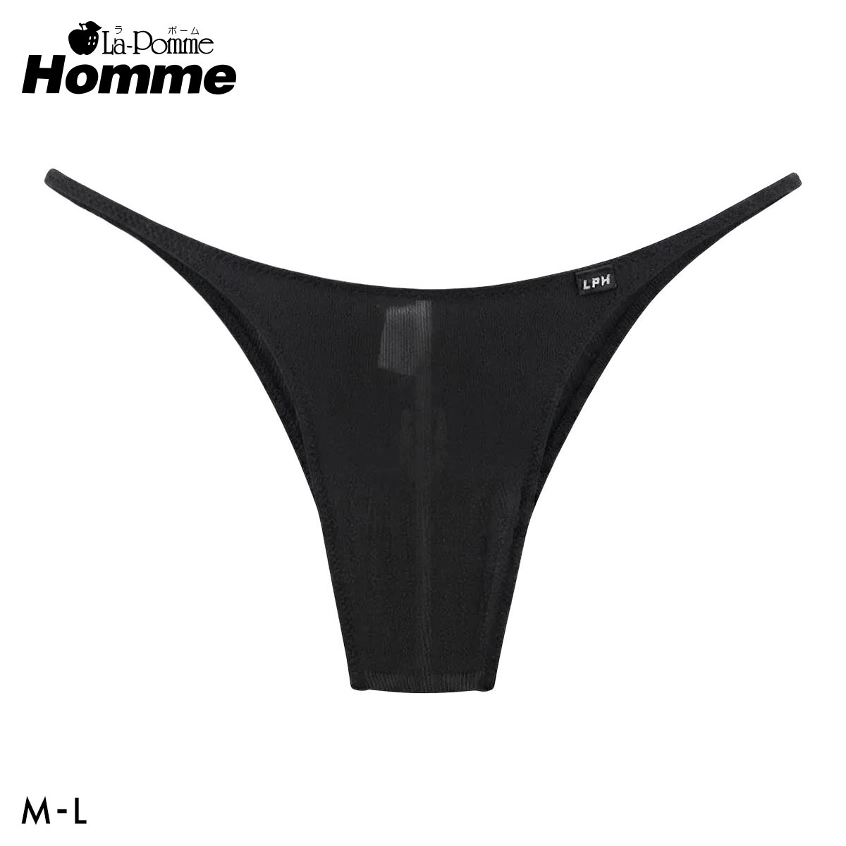 ラポーム オム La-Pomme HommeLAT Tフロント HB ハーフバック ビキニ 日本製 メンズ(BK-ブラック-M)