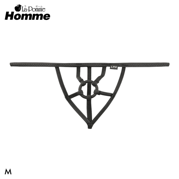 ラポーム オム スーパーWET ブラックパワーリング付き Gストリング メンズ Tバック ビキニ 日本製 La-Pomme Homme