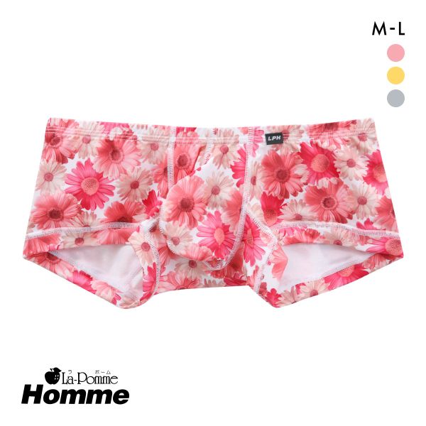 ラポーム オム フラワープリント ローライズ ボクサーパンツ メンズ 前とじ 日本製 La-Pomme Homme