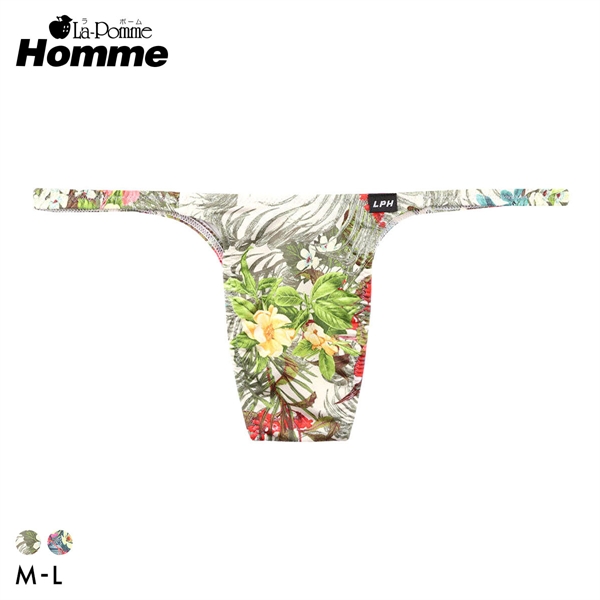 ラポーム オム アマゾンリーフプリント ハーフバック ビキニ メンズ 日本製 La-Pomme Homme