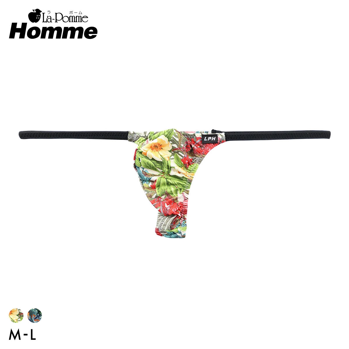 ラポーム オム アマゾンリーフプリント 脇バインダー Tバック ビキニ メンズ 日本製 La-Pomme Homme