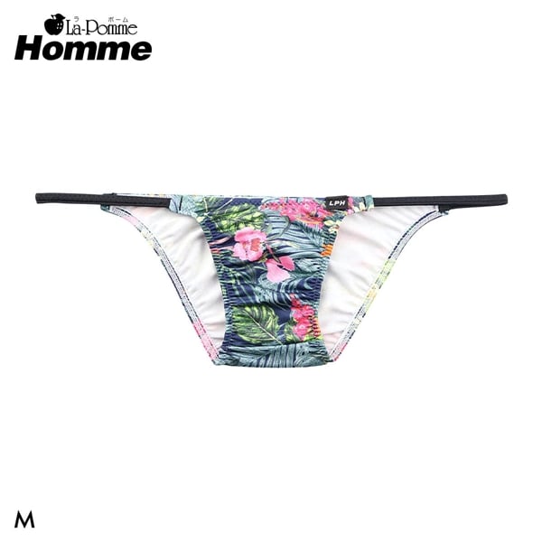 ラポーム オム アマゾンリーフプリント 極小 ハーフバック ビキニ メンズ 日本製 La-Pomme Homme