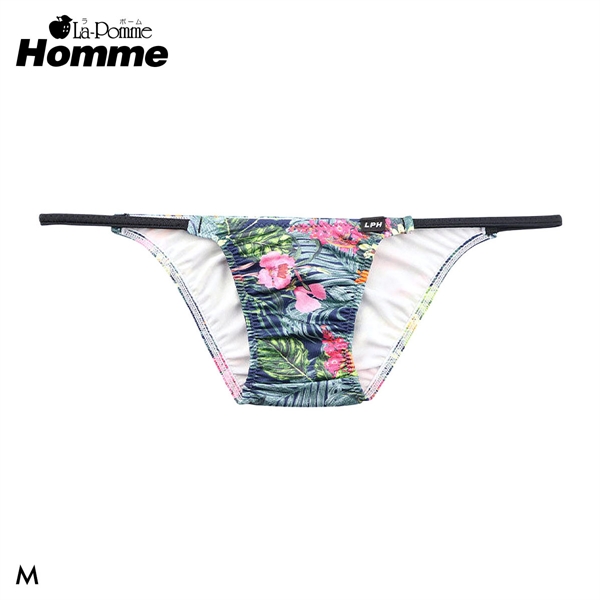 ラポーム オム アマゾンリーフプリント 極小 ハーフバック ビキニ メンズ 日本製 La-Pomme Homme