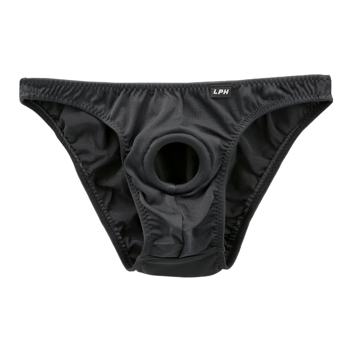ラポーム オム La-Pomme Homme パワーリング内蔵 フルバック ビキニ メンズ 日本製(BK-ブラック-M)