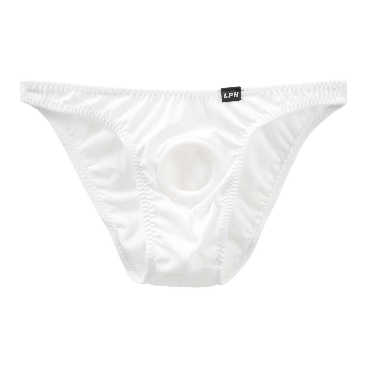 ラポーム オム La-Pomme Homme パワーリング内蔵 フルバック ビキニ メンズ 日本製(WH-ホワイト-M)