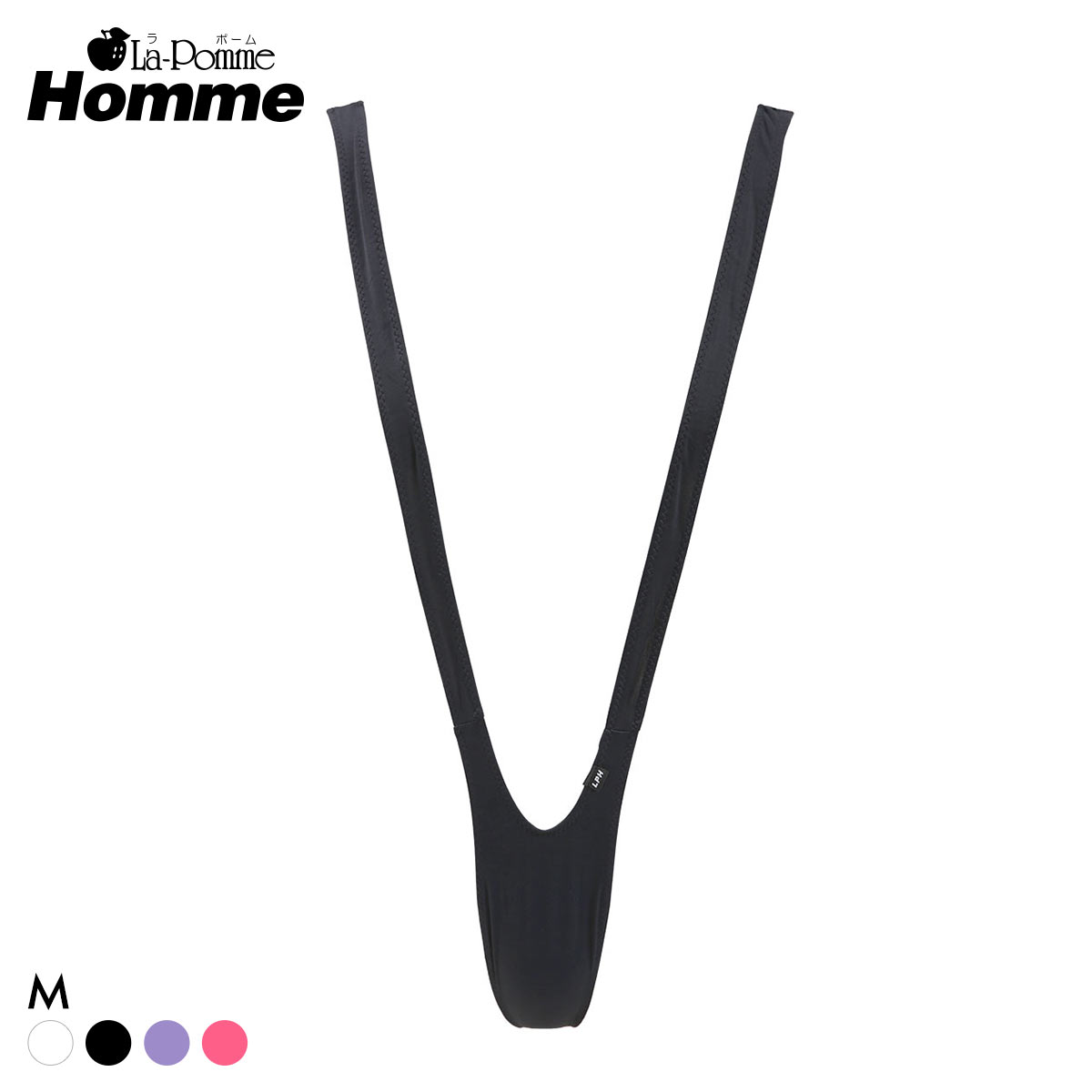 ラポーム オム ショルダーTバック ビキニ メンズ 日本製 La-Pomme Homme(BK-ブラック-M)