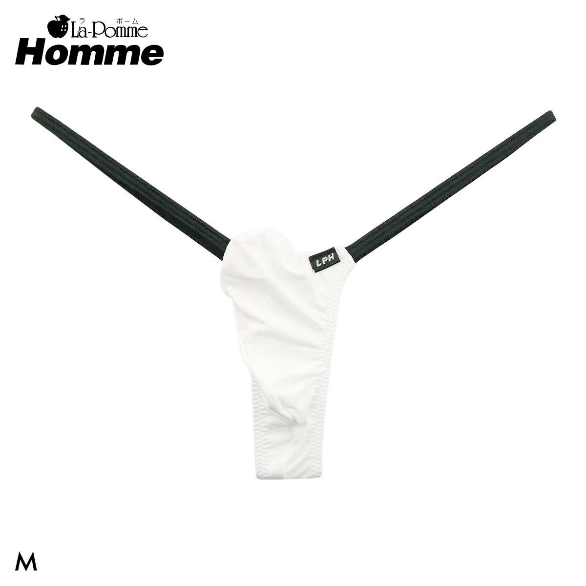 ラポーム オム MFS 3Dポーチ Tバック ショーツ メンズ La-Pomme Homme(WH-ホワイト-M)