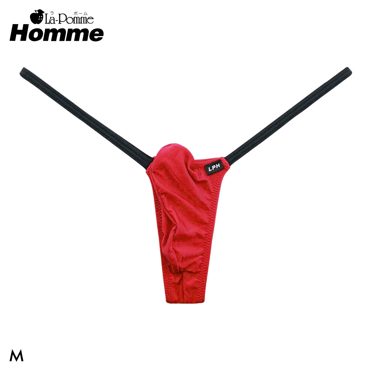 ラポーム オム MFS 3Dポーチ Tバック ショーツ メンズ La-Pomme Homme(RE-レッド-M)
