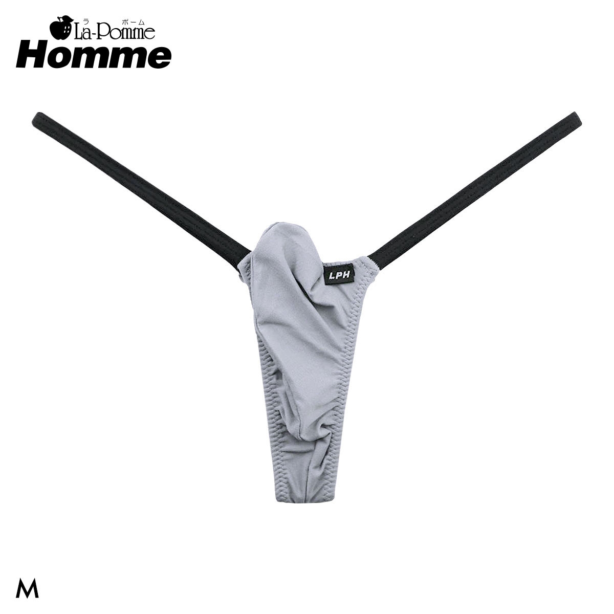 ラポーム オム MFS 3Dポーチ Tバック ショーツ メンズ La-Pomme Homme(GY-グレー-M)